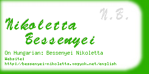 nikoletta bessenyei business card